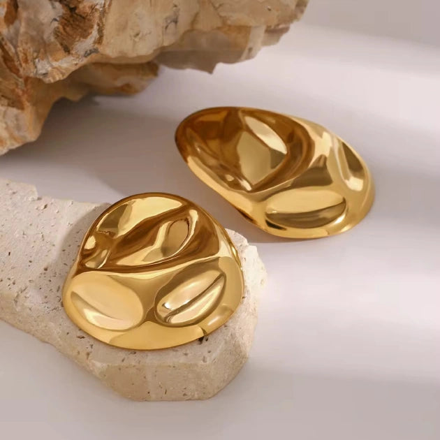 Geometric Gold Bold Statement Studs