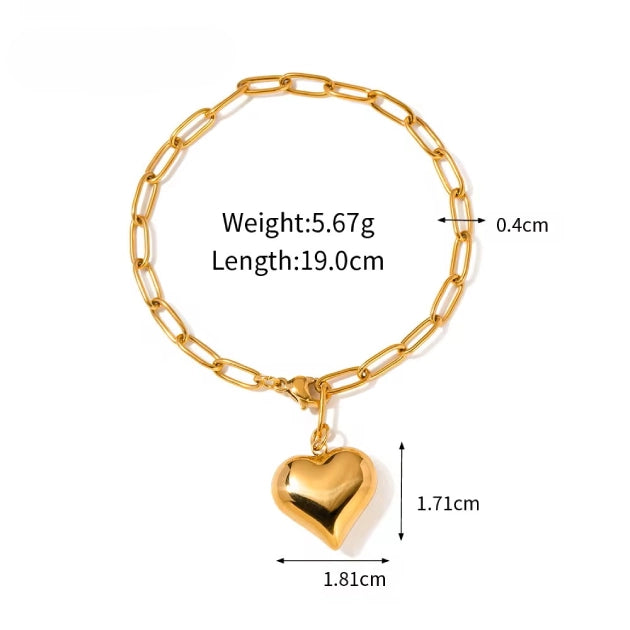 Sweetheart Bracelet - 18k Gold Plated