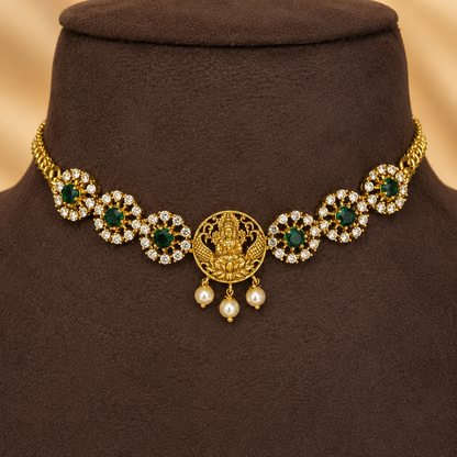 Harita Lakshmi Kanti – Emerald Temple Choker Set.