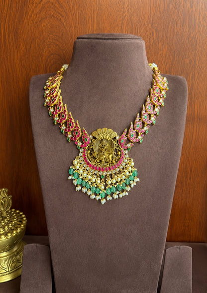 Krishna Kili Kantika - Statement Jadau kundan Necklace