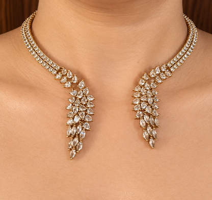 Ellara – Marquise Cascade Necklet with Earring Set