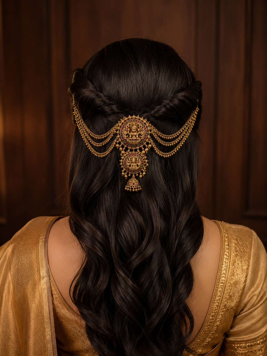 Mahalakshmi Keshabharana – Jadau Kundan Hair Accessory
