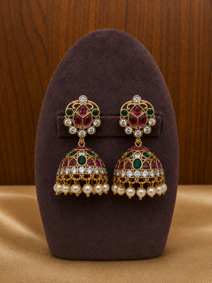 Mrunalini Dwimala – Convertible Original Jadau Kundan Two-Layer Necklace & Earring Set.