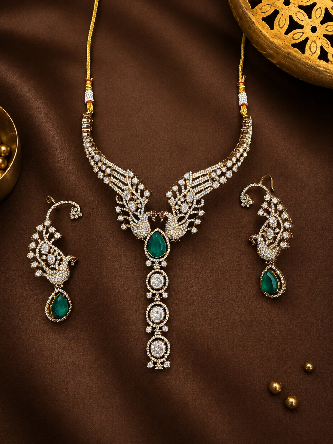 Samrajika – Peacock Heritage Necklace Set