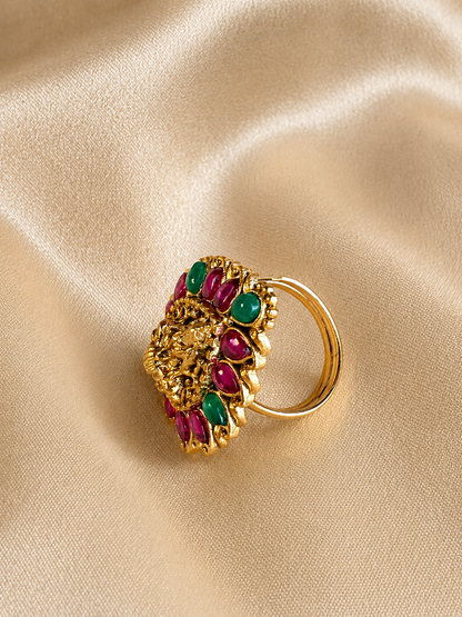 Mahalakshmi Jadau Kundan Ring
