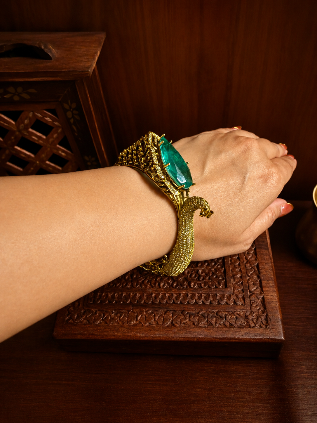 Imperial Mayurika Emerald Baguette Statement Cuff ✨