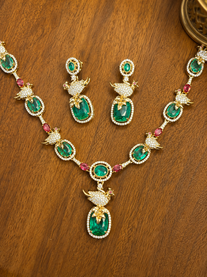 Shukarangi – Multicolour Heritage Parrot Necklace Set.