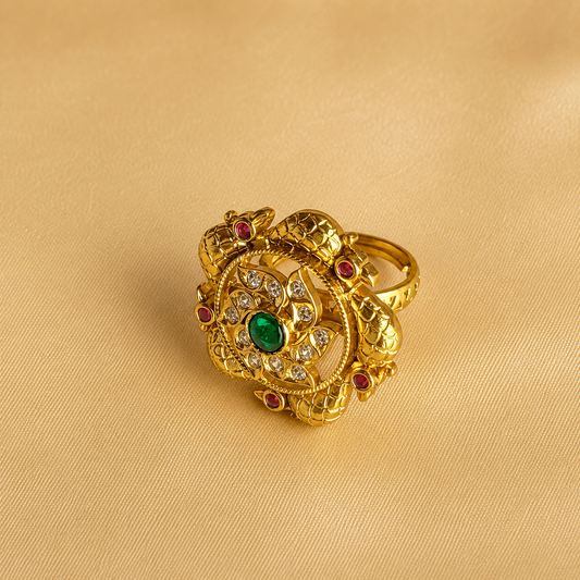 Pushpa Pakshi – Jadau Kundan Statement Ring.