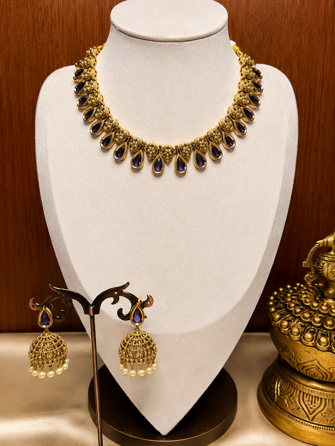 Amethy Teardrop Necklace Set