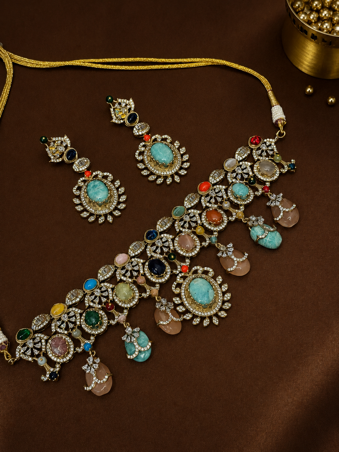 Rangika – Multicolour Heritage Choker Set.