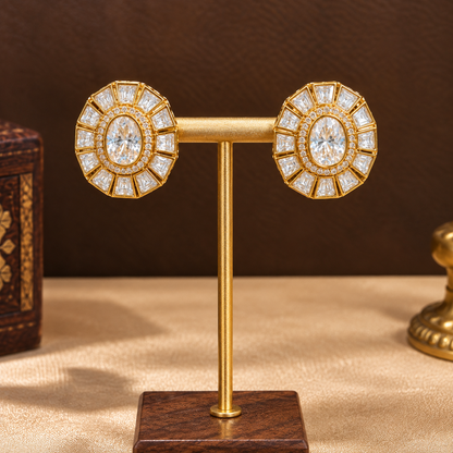 Tejaswi - Real Moissanite Polki Statement Studs