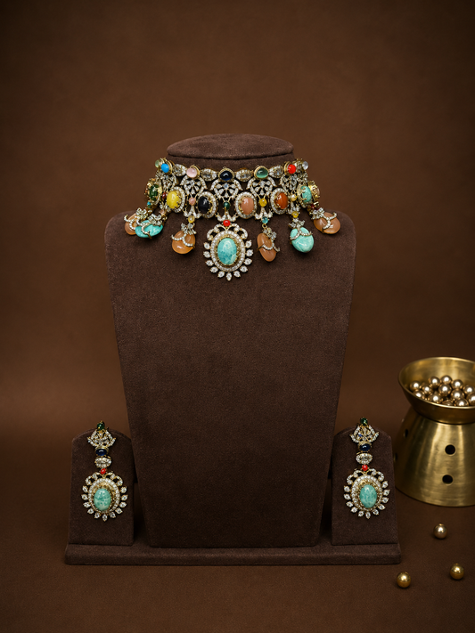 Rangika – Multicolour Heritage Choker Set.