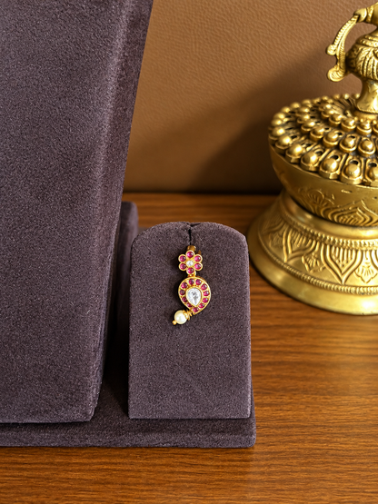 Madhura – Original Jadau Kundan Mango Motif Necklace Set with Jalebi Pattern Chain