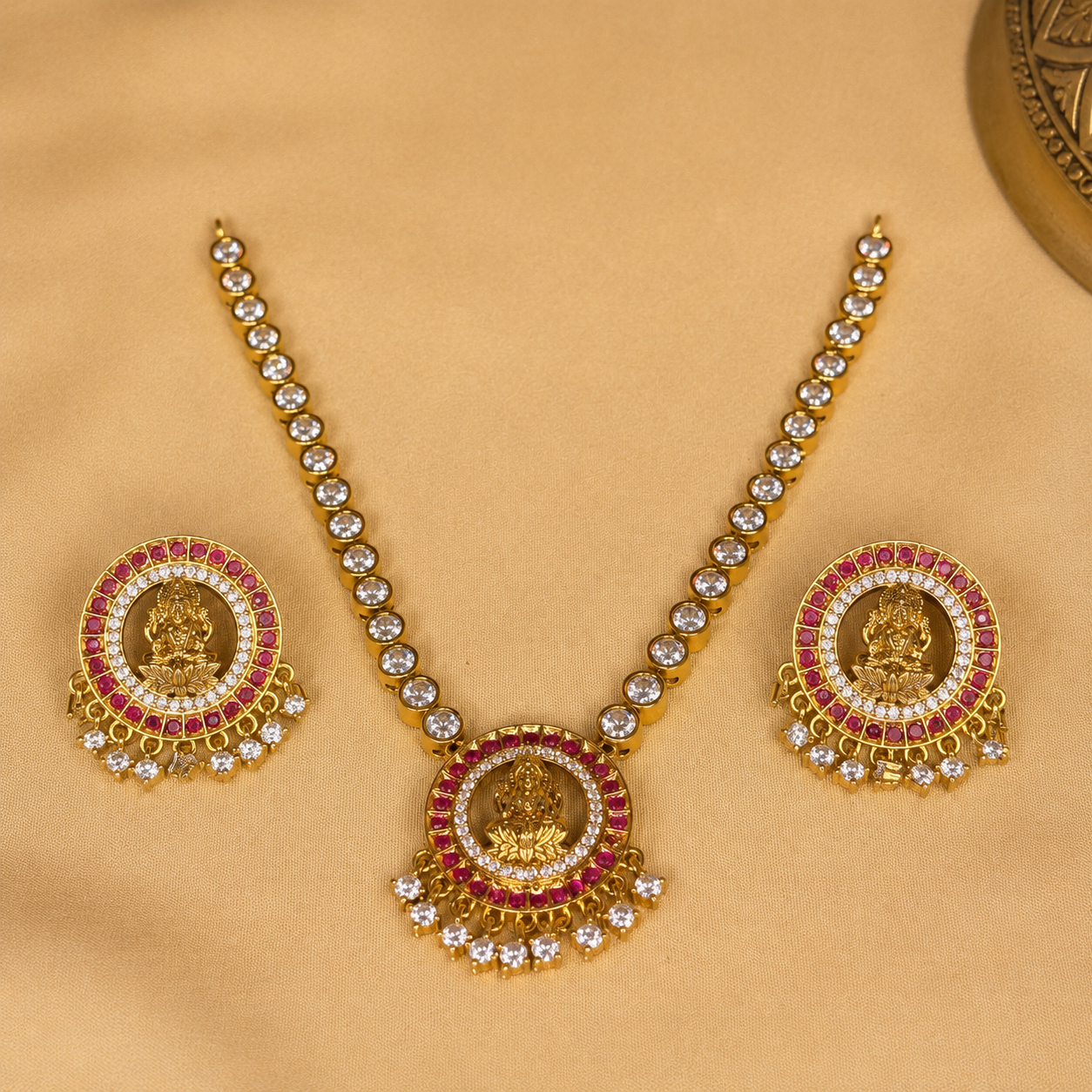 Shrimayi - Zircon Lakshmi Necklace Set.