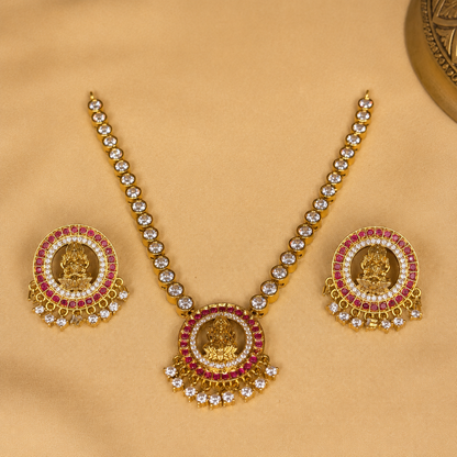 Shrimayi - Zircon Lakshmi Necklace Set.