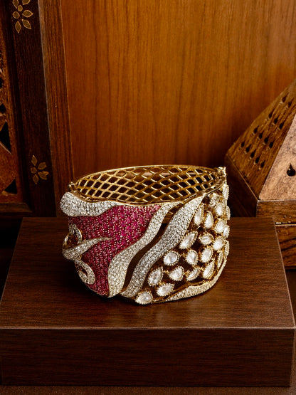 Ruhanika Ruby Kundan Statement Cuff