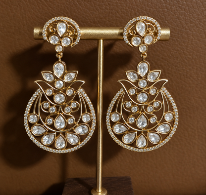 Aabha – Moissanite Polki Statement Earrings