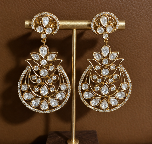 Aabha – Moissanite Polki Statement Earrings