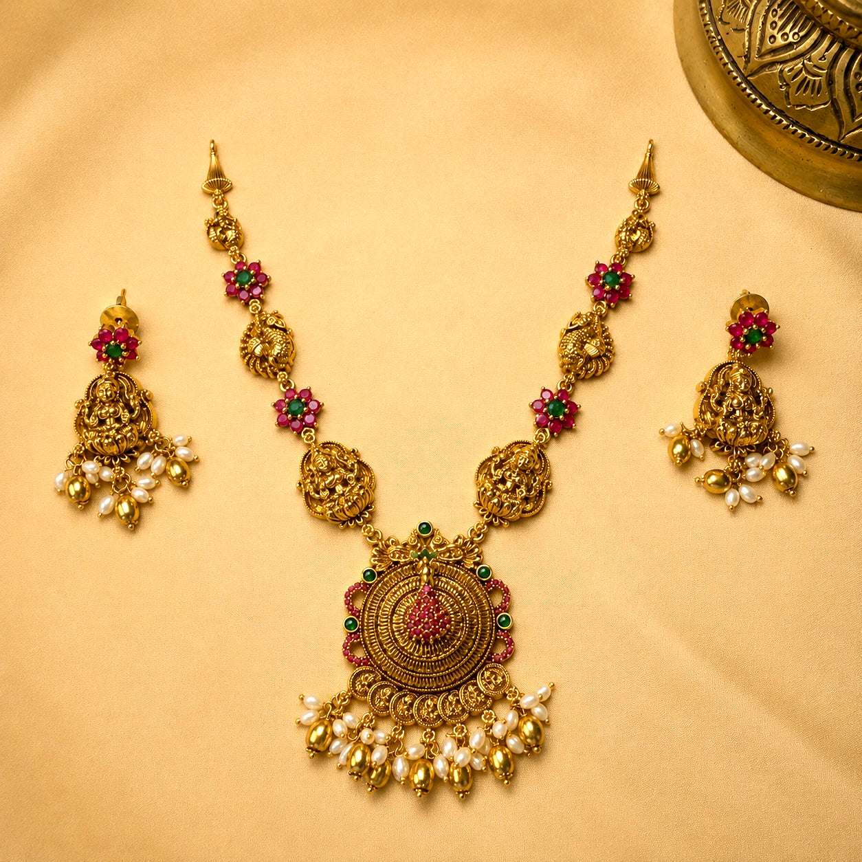 Shri Mayuri – Antique Temple Necklace Set.