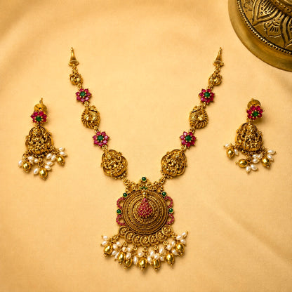 Shri Mayuri – Antique Temple Necklace Set.