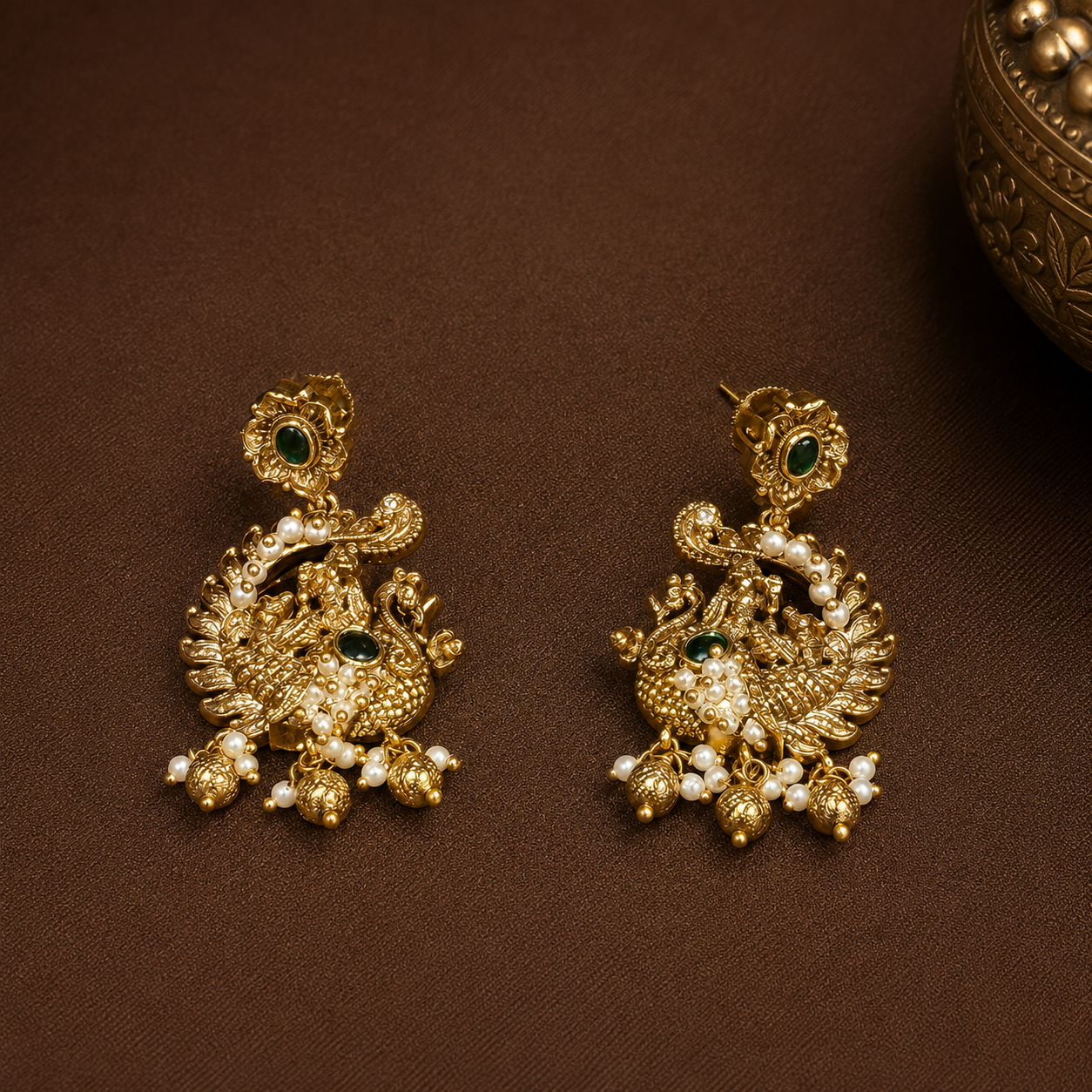 Mukta Mayuri Krishna Kantika – Pearl Krishna Temple Necklace