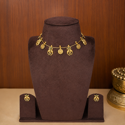 Mayura Kashika – Lakshmi Coin Temple Necklace Set.