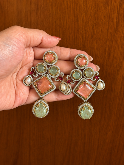 Kashmira Blush Emerald Earrings