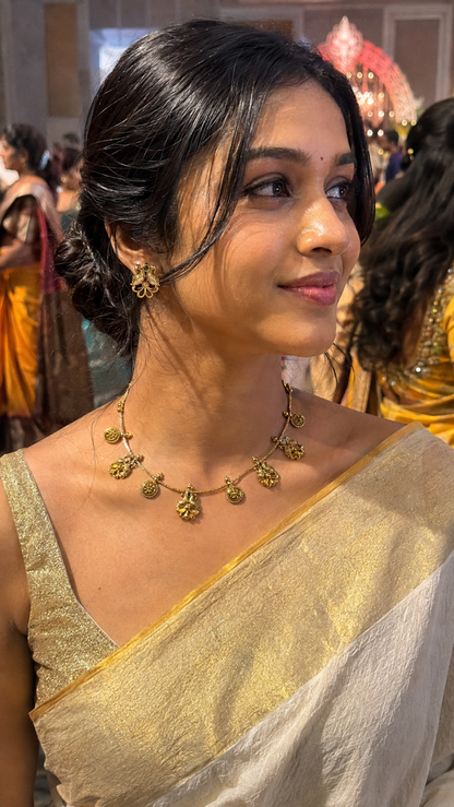 Mayura Kashika – Lakshmi Coin Temple Necklace Set.