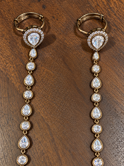 Aaradhya - Real Moissanite Polki Hathphool