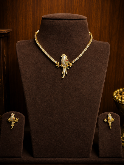 Panchavarna Kili - Multicolour Parrot Zircon Necklace Set