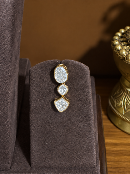 Aarohi – Geometric Statement Indo Western Moissanite Necklace Set.