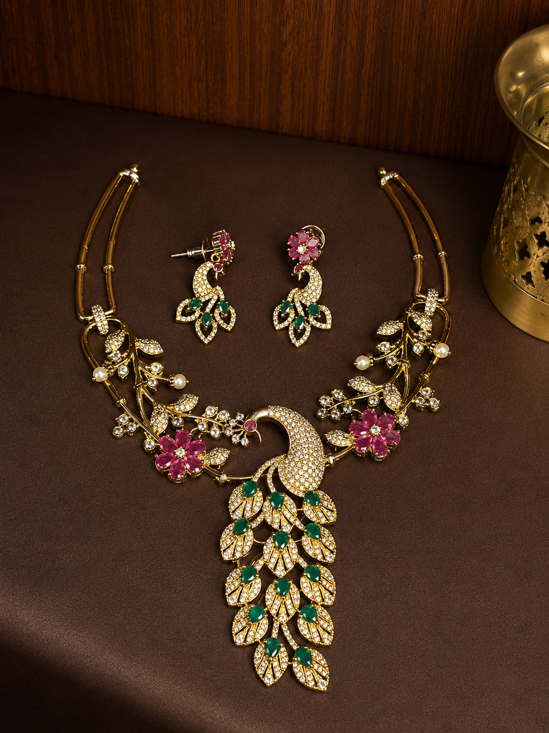 Blooming Mayura Heritage Necklace Set.