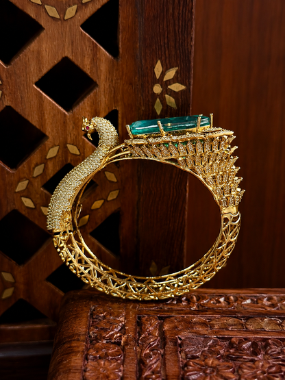 Imperial Mayurika Emerald Baguette Statement Cuff - Peacock cuff