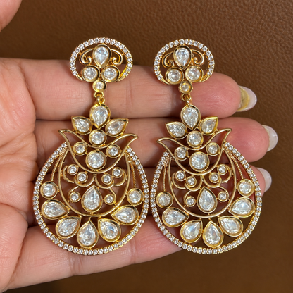 Aabha – Moissanite Polki Statement Earrings
