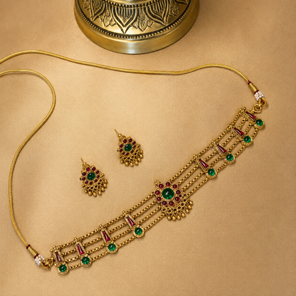 Rathna Kanti - Temple Kemp Choker Set.