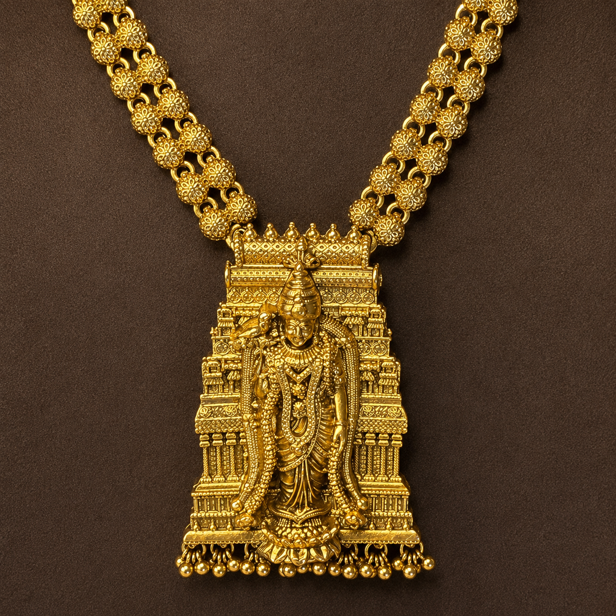 Meenakshi Gopura Haram – Antique Temple Haram Set.