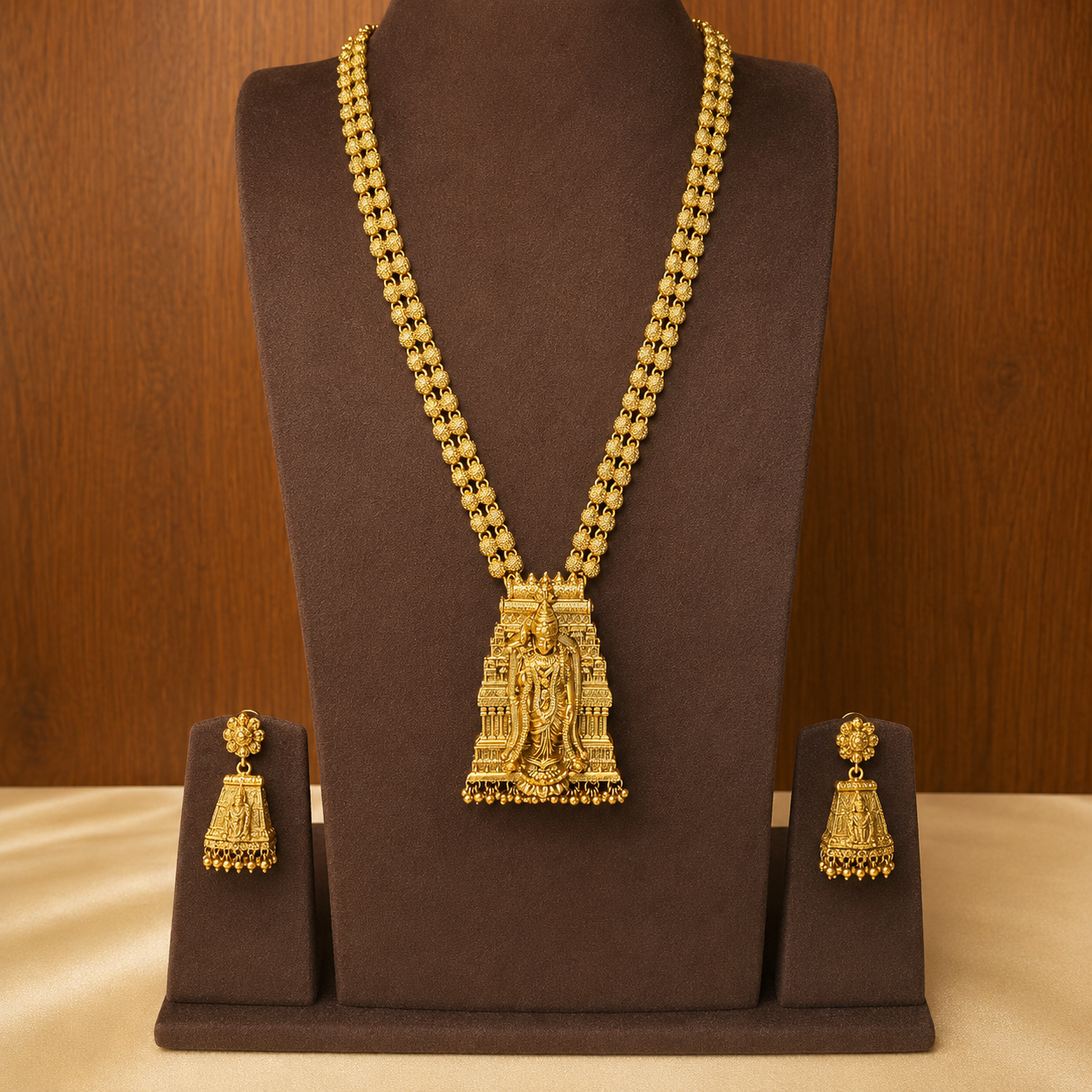 Meenakshi Gopura Haram – Antique Temple Haram Set.