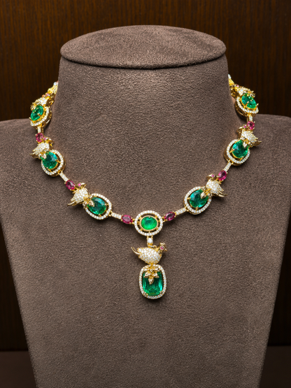 Shukarangi – Multicolour Heritage Parrot Necklace Set.