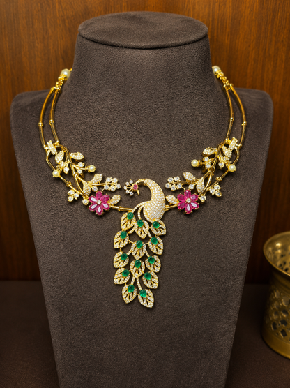 Blooming Mayura Heritage Necklace Set.
