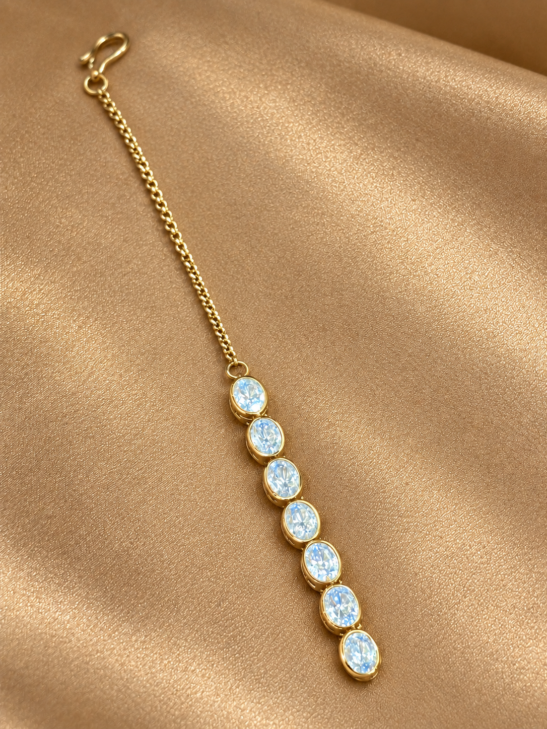 Taarika - Seven-Stone Real Moissanite Maang Tikka