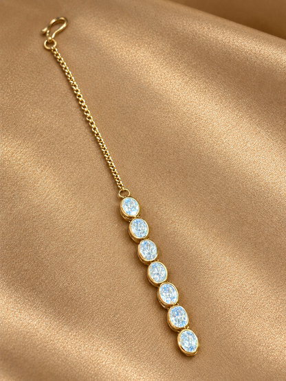 Taarika - Seven-Stone Real Moissanite Maang Tikka
