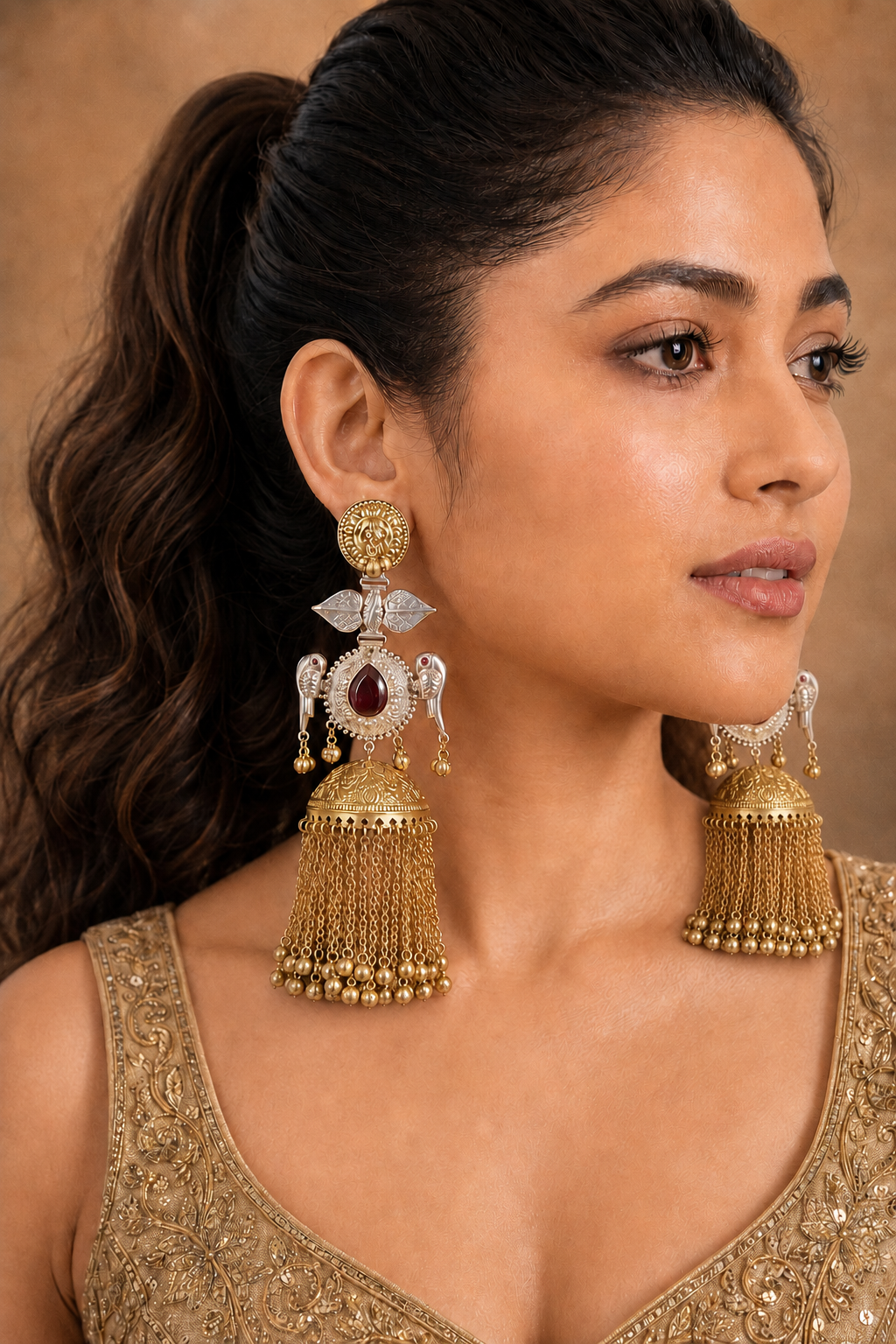 Grand Gulnaar Kashmiri Earrings