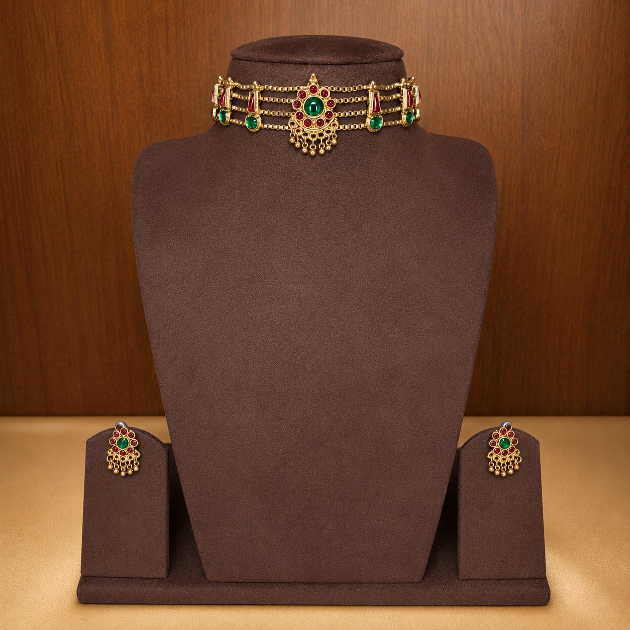 Rathna Kanti - Temple Kemp Choker Set.