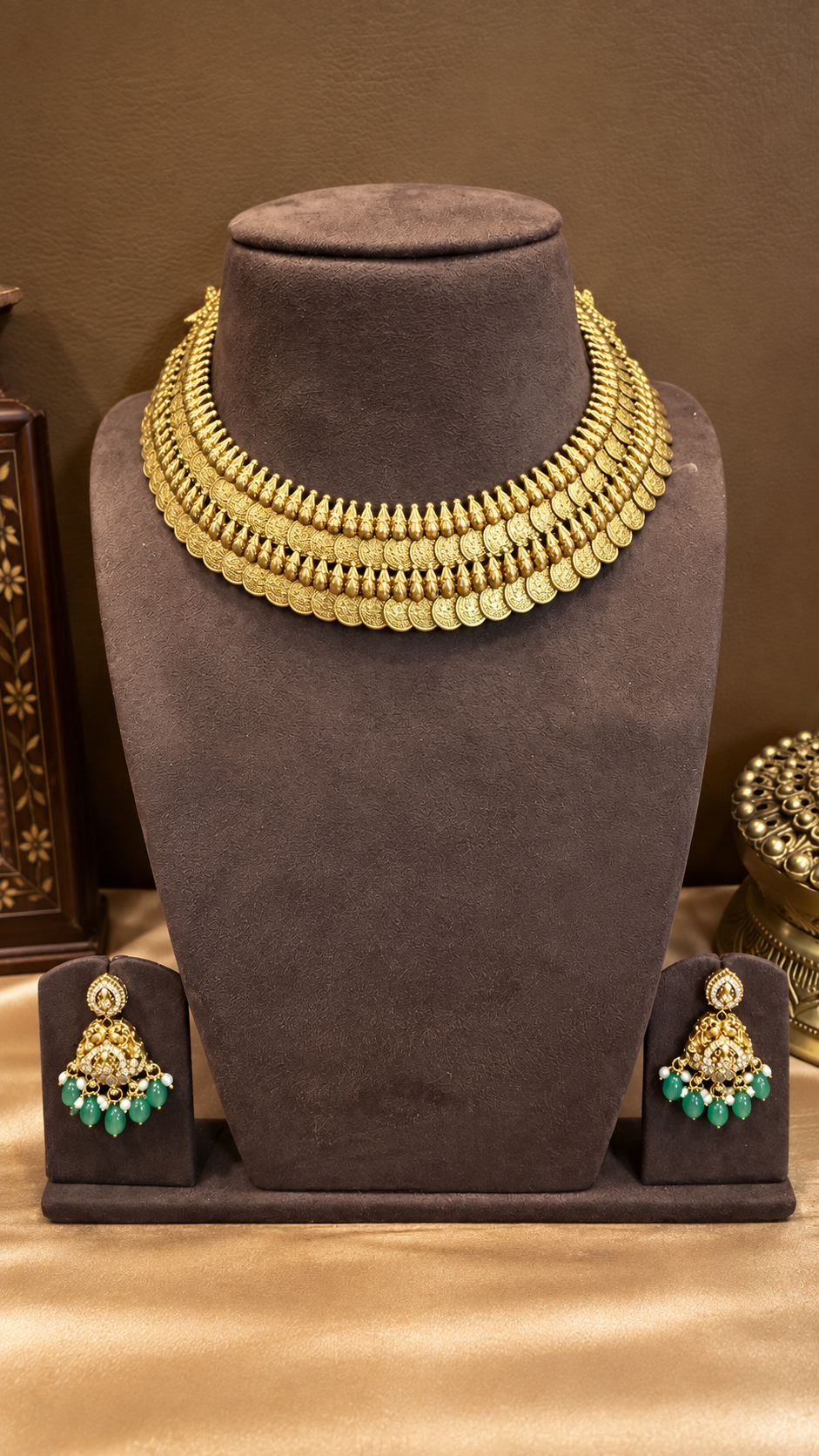 Dvishri Kashika – Statement Convertible Two-Layer Coin Necklace Set