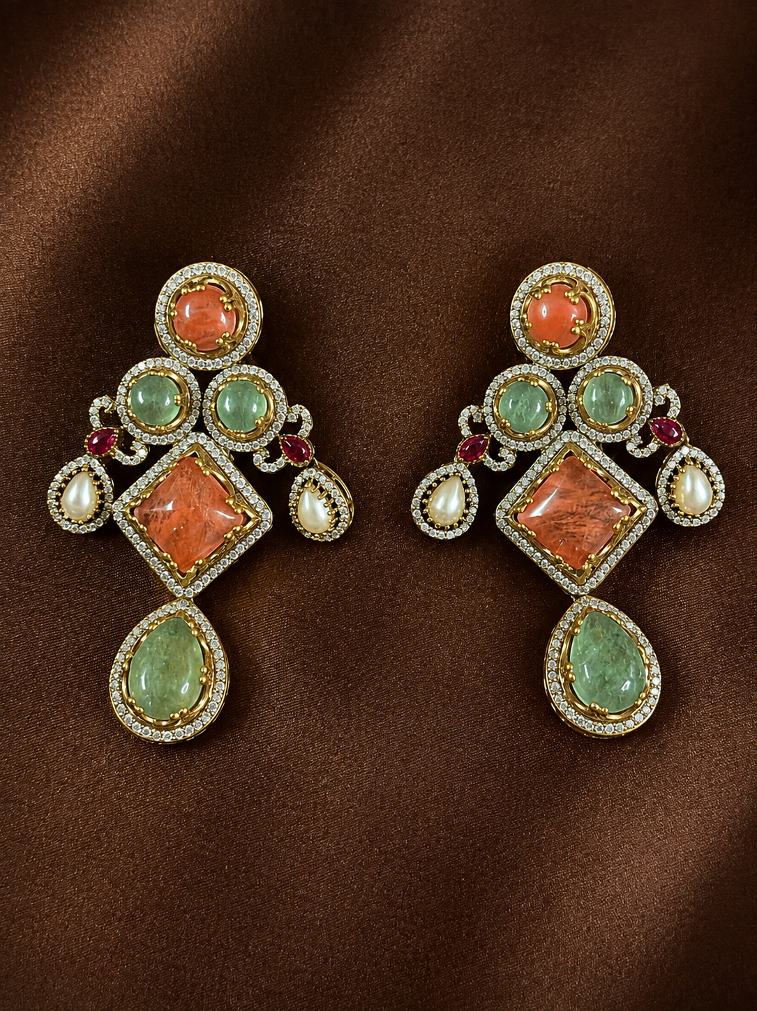 Kashmira Blush Emerald Earrings