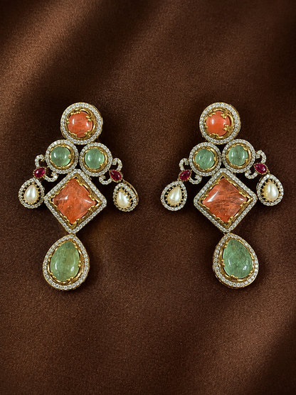 Kashmira Blush Emerald Earrings