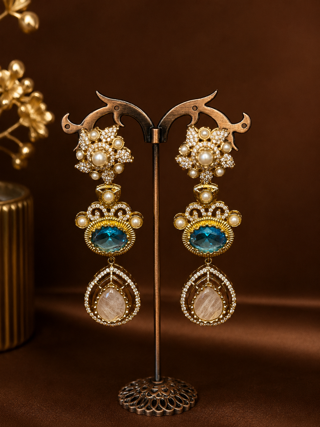 Rajvanshi – Pearl Cabochon Heritage Necklace Set