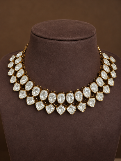Samaira – Geometric Indo-Western Moissanite Necklace Set