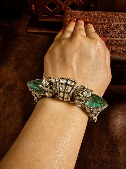 Mayurika Crown Emerald Statement Cuff