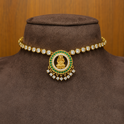 Shrimayi - Zircon Lakshmi Necklace Set.